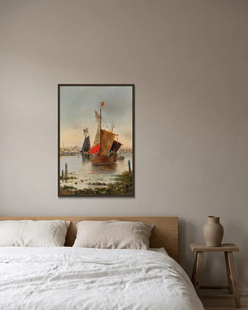 Scene of Constantinople av Karl Kaufmann inramad på en vägg