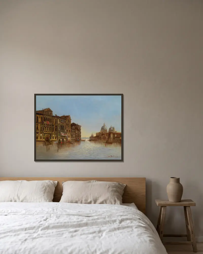 Venedig Mit Santa Maria Della Salute av Karl Kaufmann inramad på en vägg