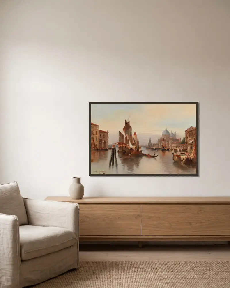 Venezianisches Motiv, 1879 von Karl Kaufmann gerahmt an einer Wand