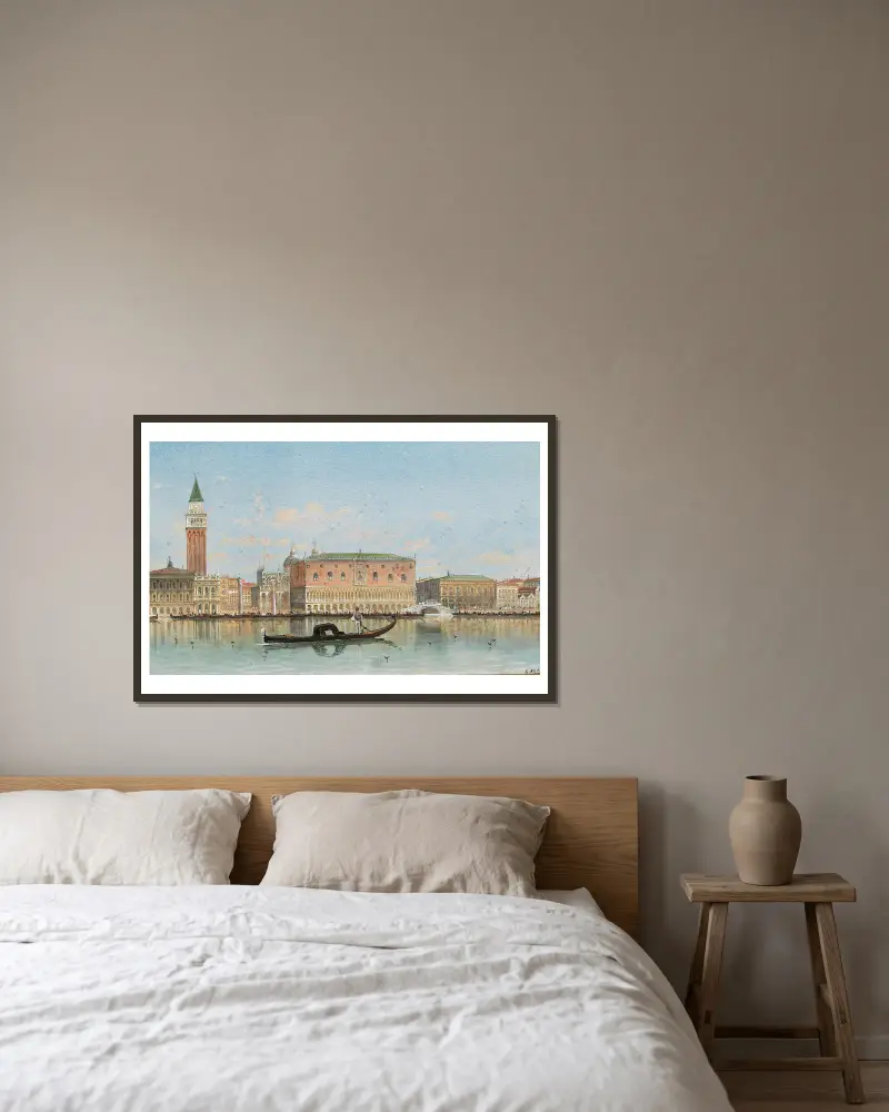 Venice, a View of St Mark’s Colum av Karl Kaufmann inramad på en vägg