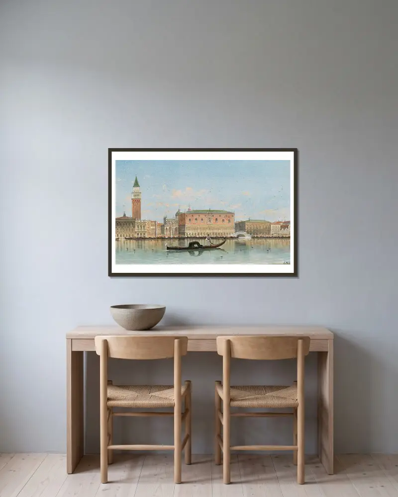 Venice, a View of St Mark’s Colum av Karl Kaufmann inramad på en vägg