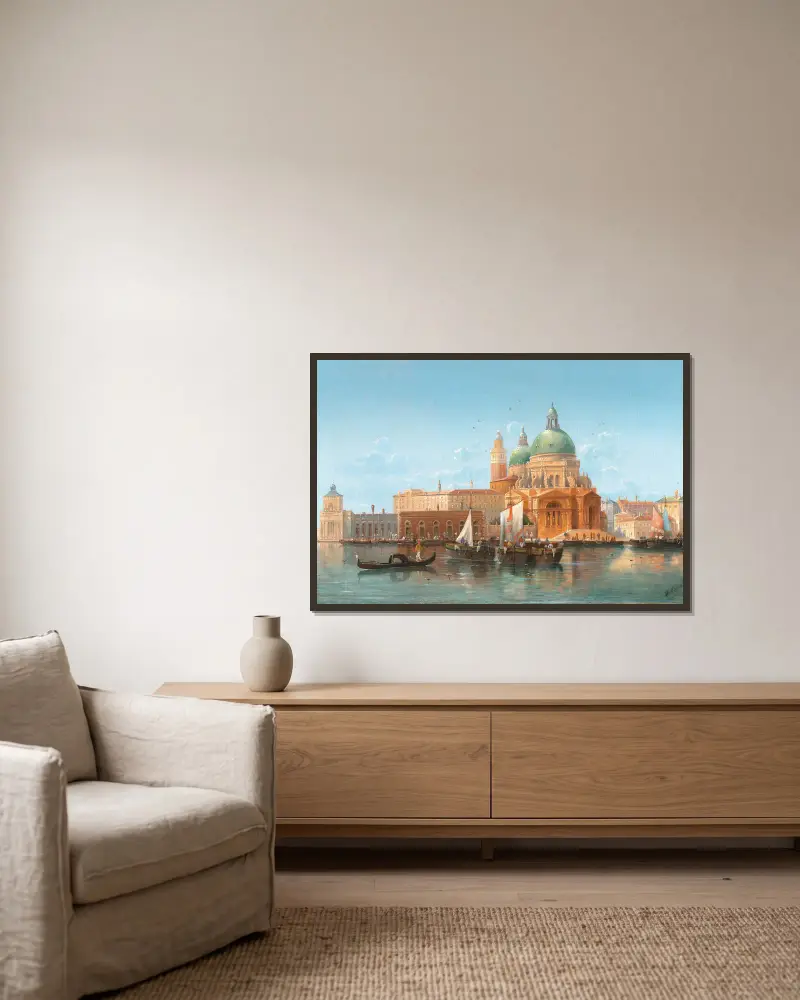 Venice, a View of the Punta della Dogana av Karl Kaufmann inramad på en vägg