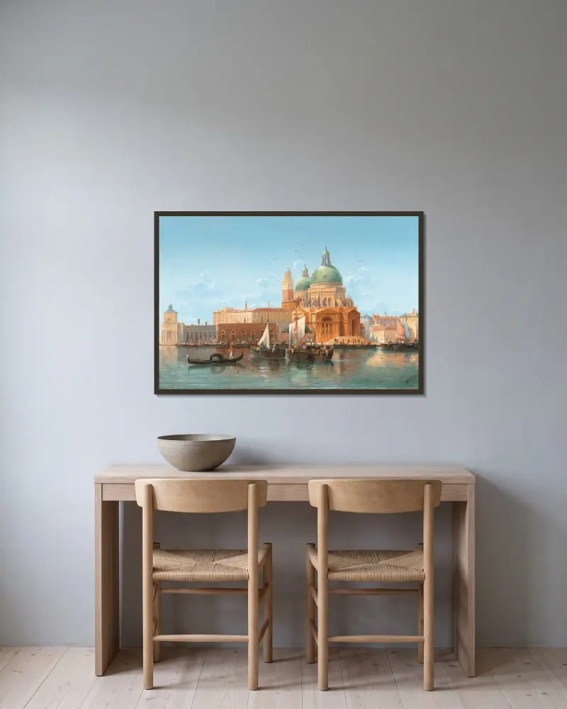 Venice, a View of the Punta della Dogana av Karl Kaufmann inramad på en vägg