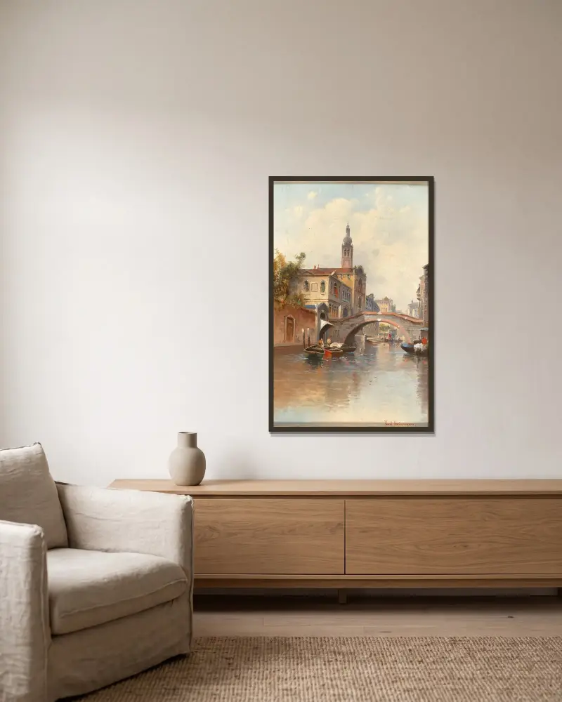 Venedig, Canal Reggio av Karl Kaufmann inramad på en vägg
