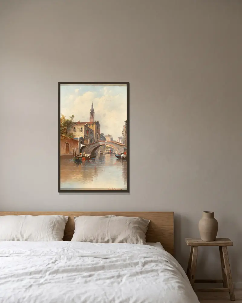 Venedig, Canal Reggio av Karl Kaufmann inramad på en vägg