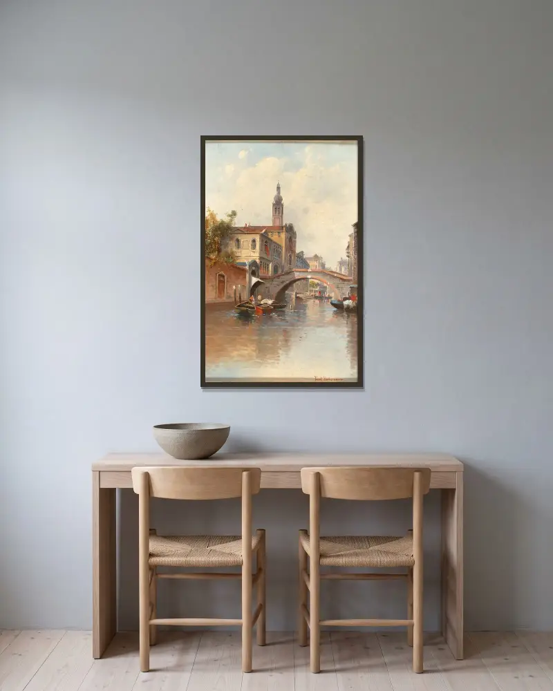 Venedig, Canal Reggio av Karl Kaufmann inramad på en vägg