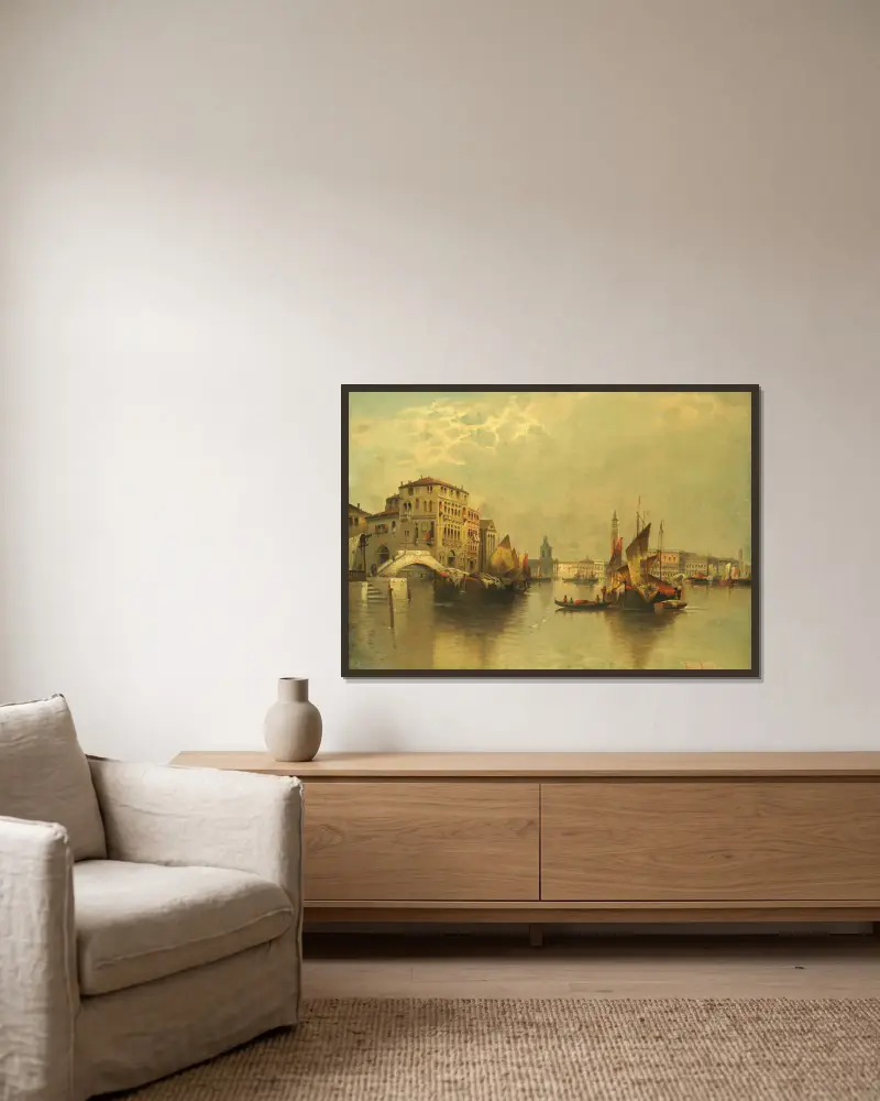 View of Venice av Karl Kaufmann inramad på en vägg