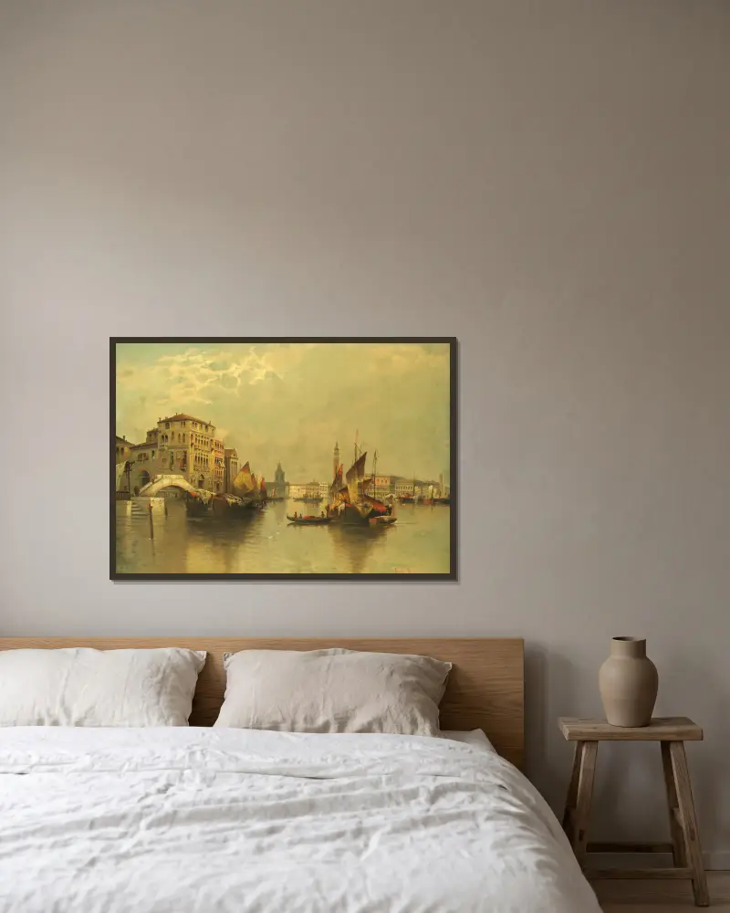 View of Venice av Karl Kaufmann inramad på en vägg
