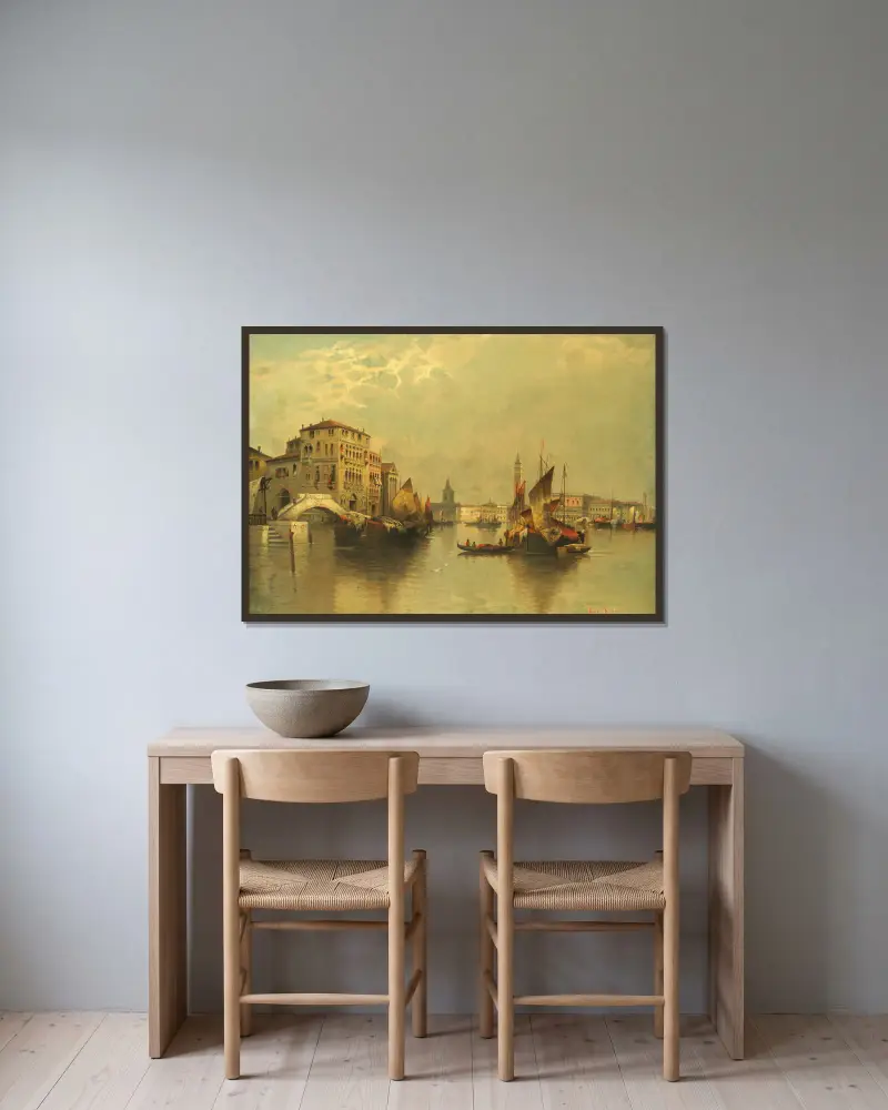 View of Venice av Karl Kaufmann inramad på en vägg