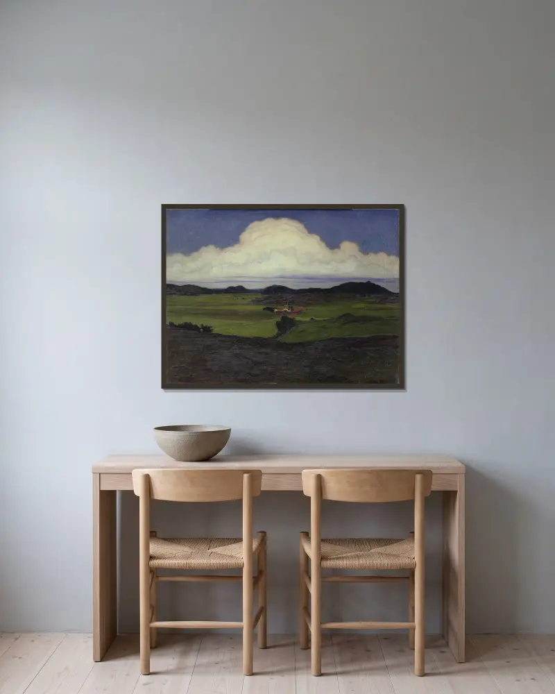 Hoga Valley, Tjörn av Karl Nordström inramad på en vägg