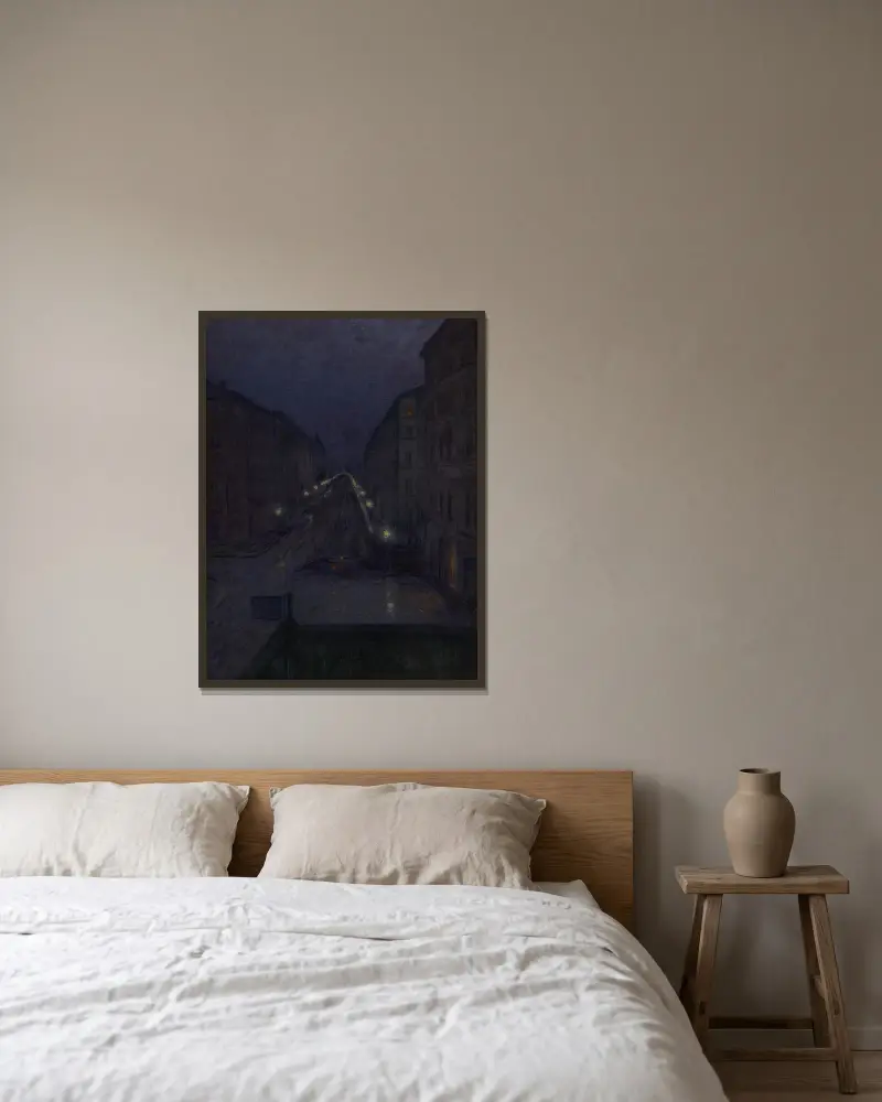 Roslagsgatan, Stockholm av Karl Nordström inramad på en vägg