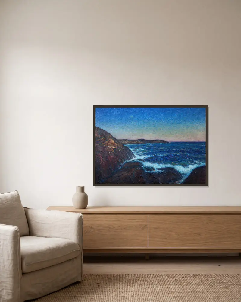 Woge von Karl Nordström gerahmt an einer Wand