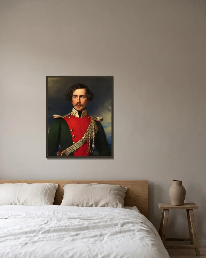 Bildnis Maximilian Karl von Thurn und Taxis av Joseph Karl Stieler inramad på en vägg