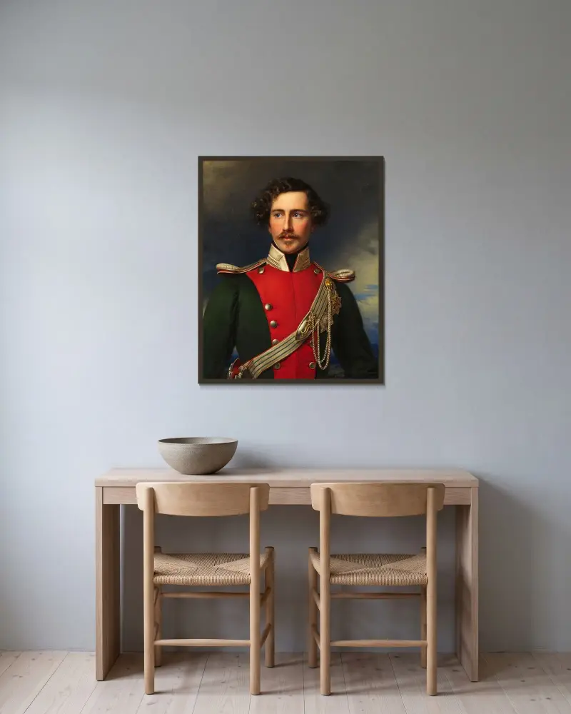 Bildnis Maximilian Karl von Thurn und Taxis av Joseph Karl Stieler inramad på en vägg