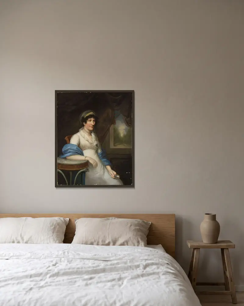 Portrait of Marianna Dembińska née Moszyńska av Joseph Karl Stieler inramad på en vägg