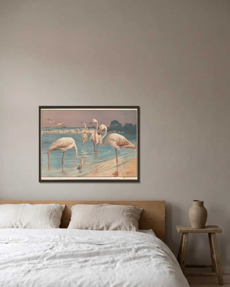 Flamingo von Karl Wagner gerahmt an einer Wand