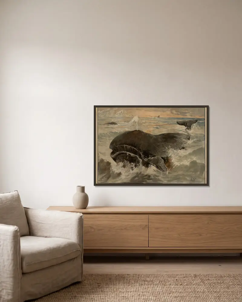 Wal von Karl Wagner gerahmt an einer Wand