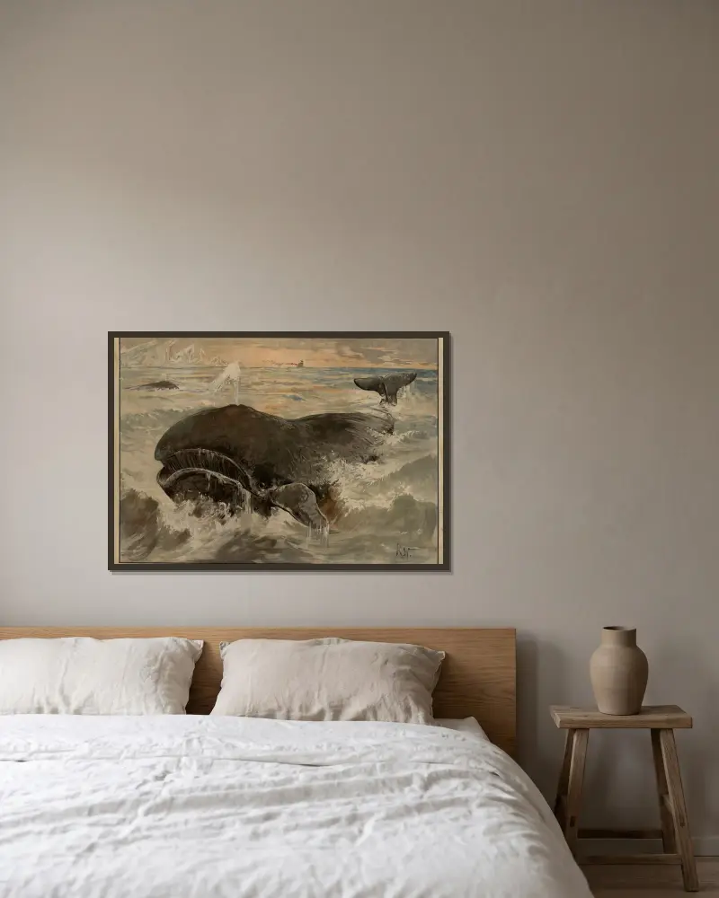 Wal von Karl Wagner gerahmt an einer Wand