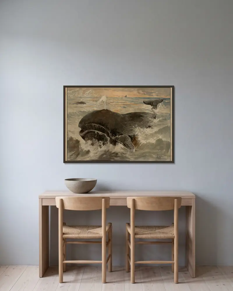 Wal von Karl Wagner gerahmt an einer Wand