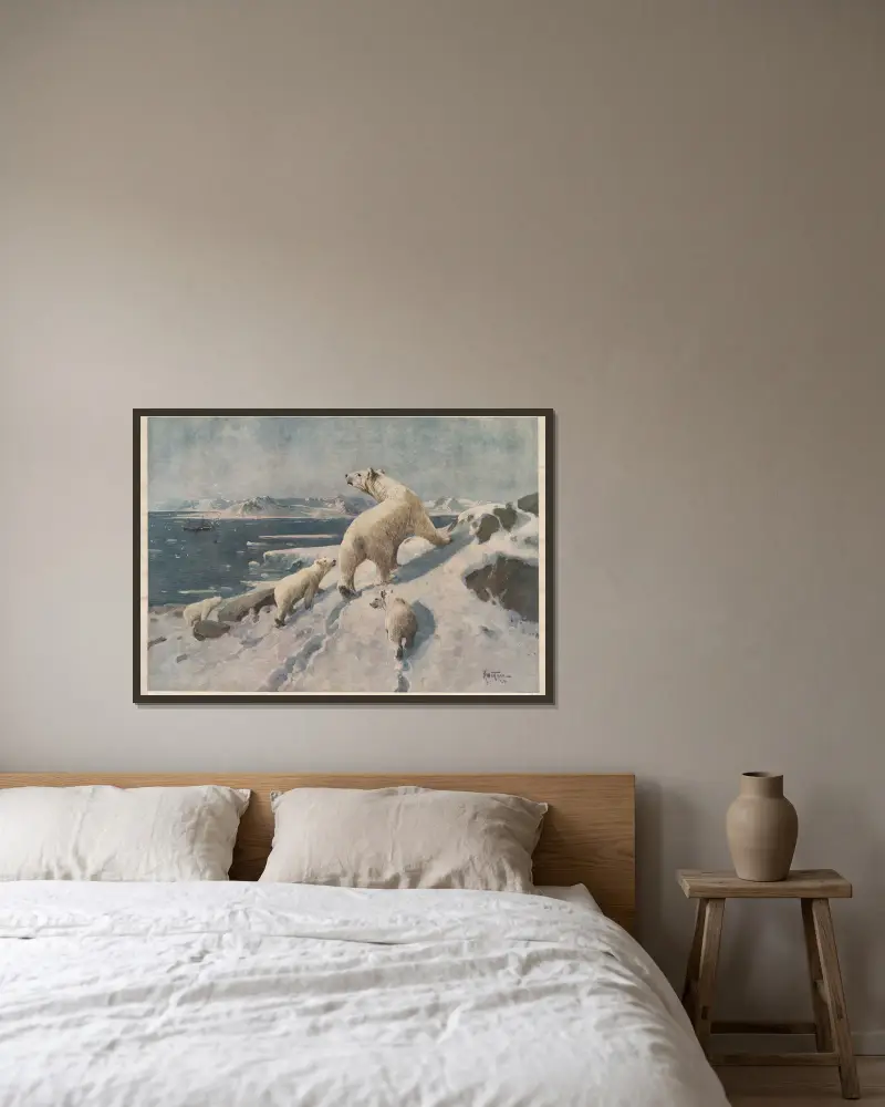 Eisbär von Karl Wagner gerahmt an einer Wand