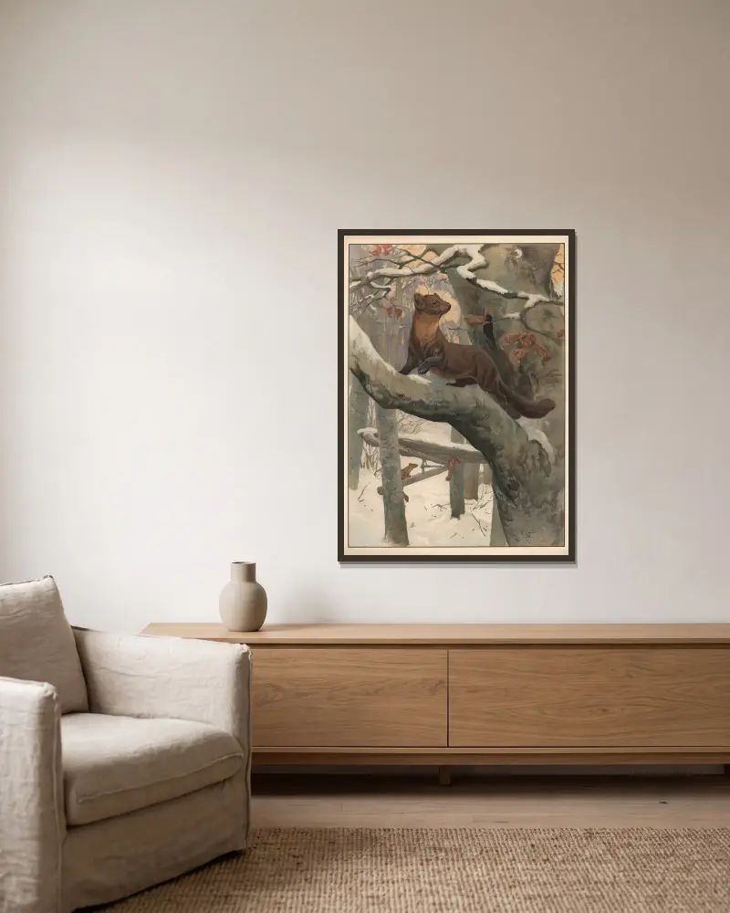 Marder von Karl Wagner gerahmt an einer Wand