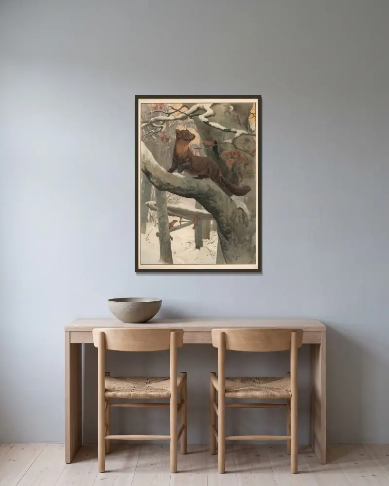 Marder von Karl Wagner gerahmt an einer Wand