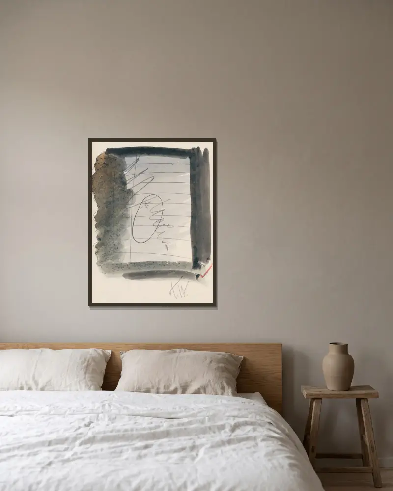 Aus meinem Leben, 50 Blätter VII von Karl Wiener gerahmt an einer Wand
