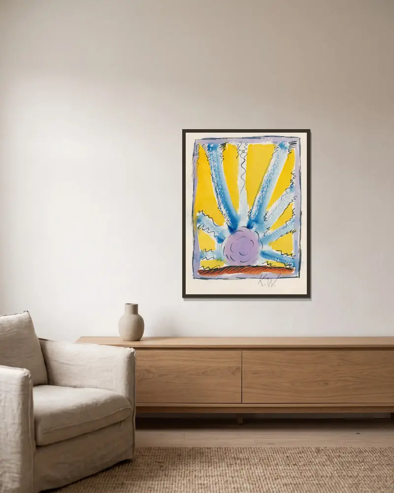 Aus meinem Leben, 50 Blätter XIV von Karl Wiener gerahmt an einer Wand