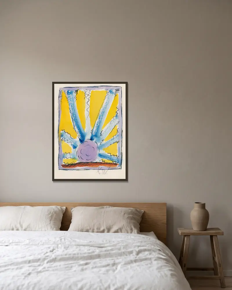 Aus meinem Leben, 50 Blätter XIV von Karl Wiener gerahmt an einer Wand