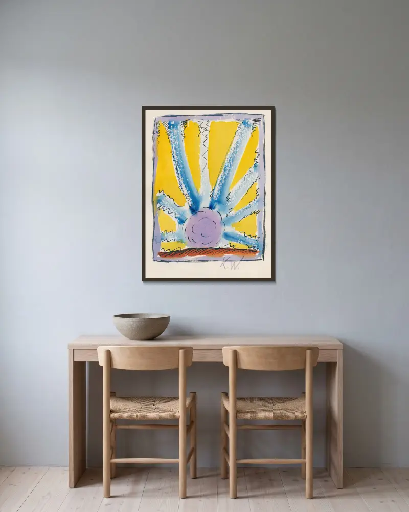 Aus meinem Leben, 50 Blätter XIV von Karl Wiener gerahmt an einer Wand