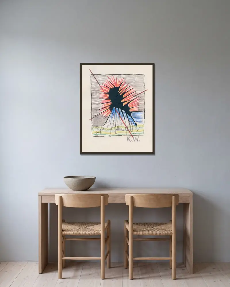 Ur mitt liv, 50 blad XIX av Karl Wiener inramad på en vägg