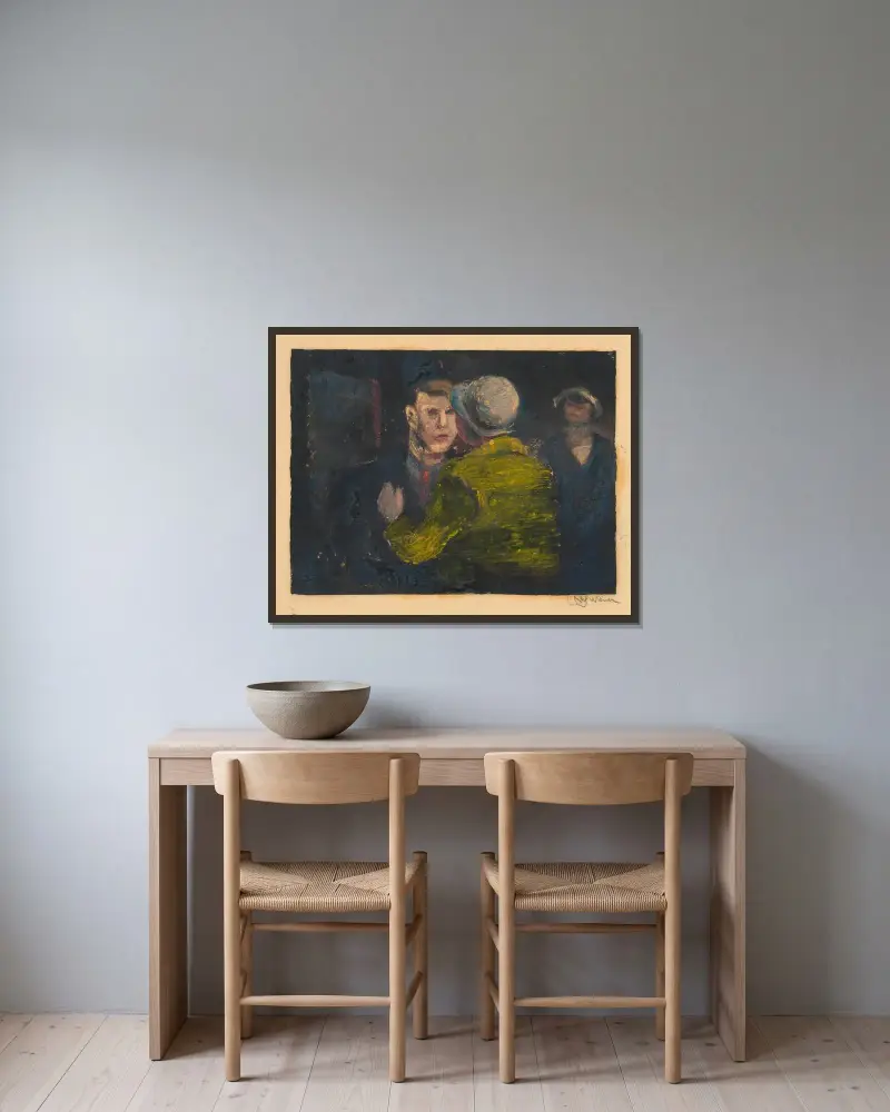 Konfrontation av Karl Wiener inramad på en vägg