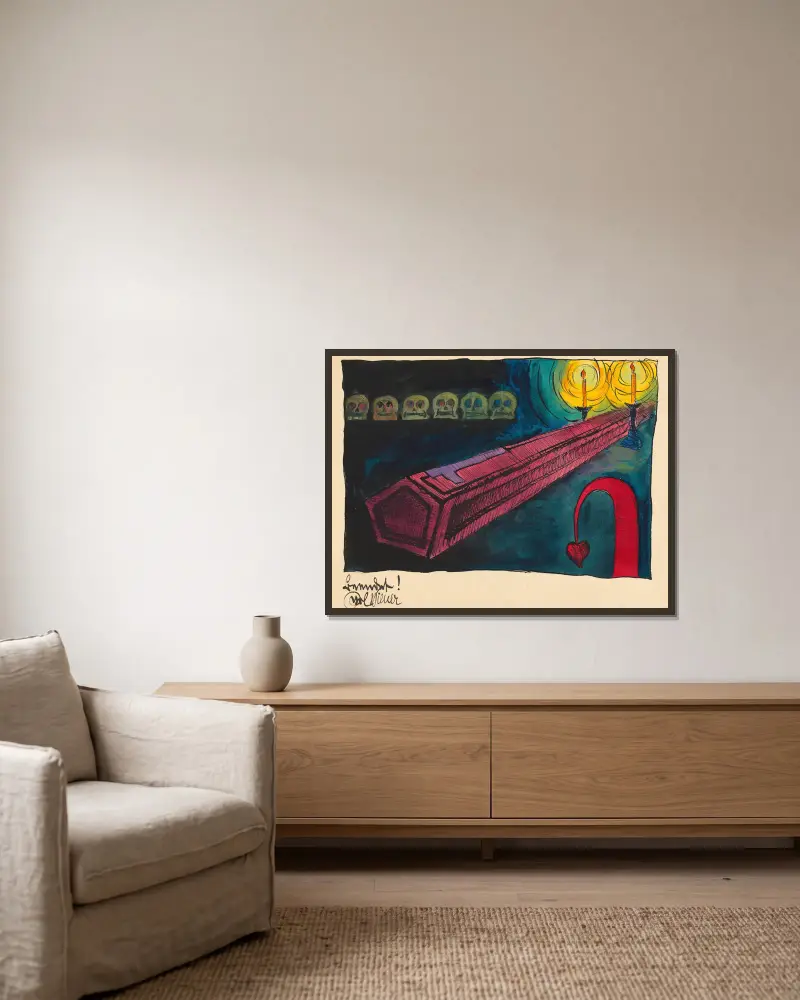 Beendet, Karl Wiener v rámu na stěně