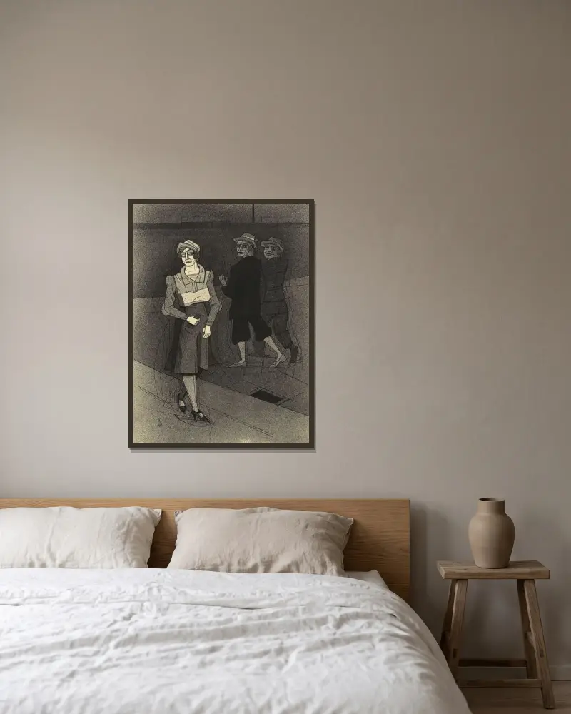 Begegnung, 1935 von Karl Wiener gerahmt an einer Wand