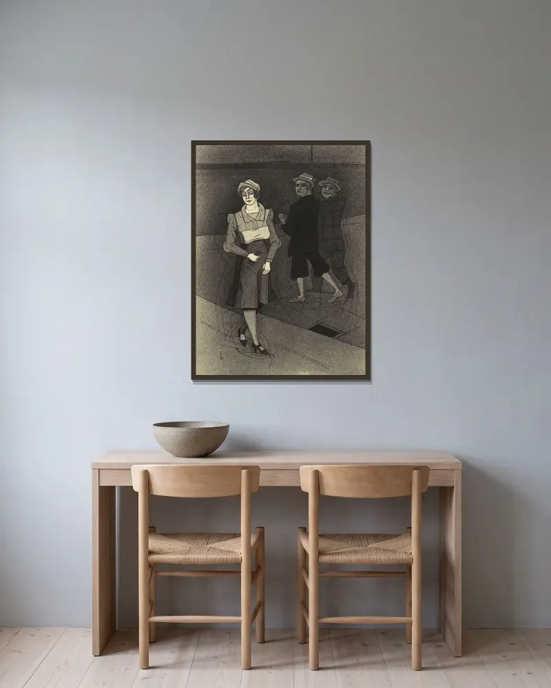 Begegnung, 1935 von Karl Wiener gerahmt an einer Wand