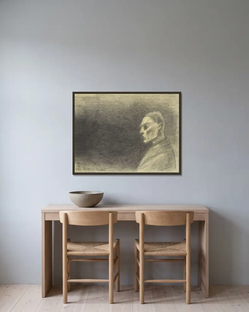 Blick in i mörkret av Karl Wiener inramad på en vägg