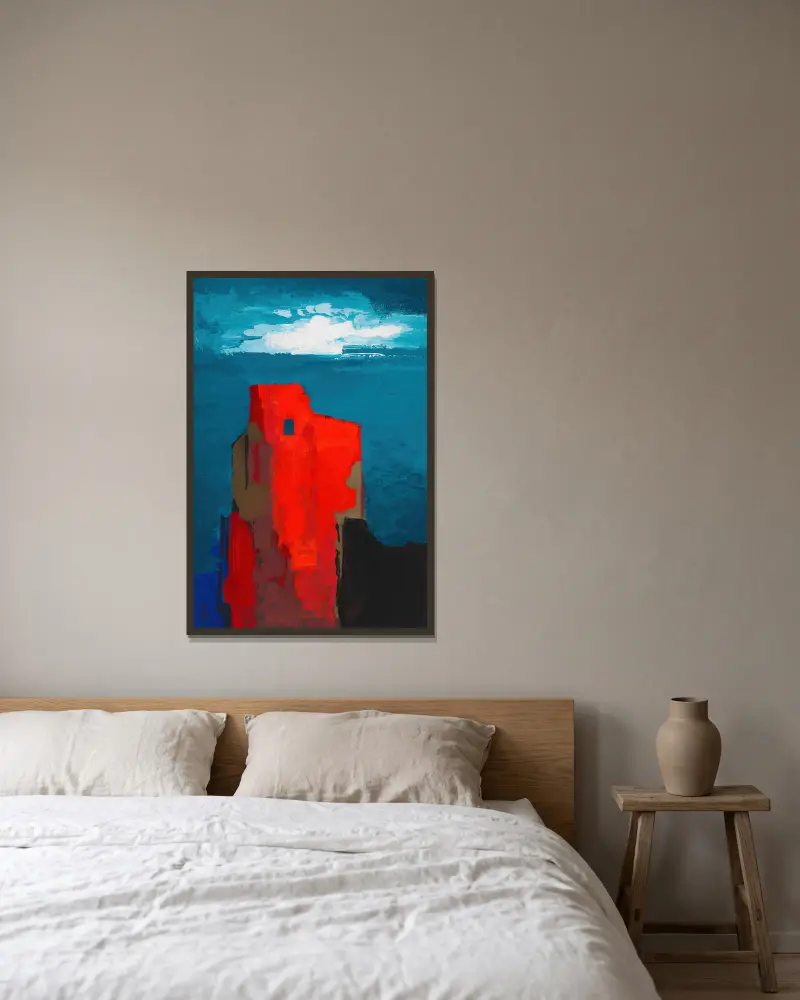 Burgruine von Karl Wiener gerahmt an einer Wand