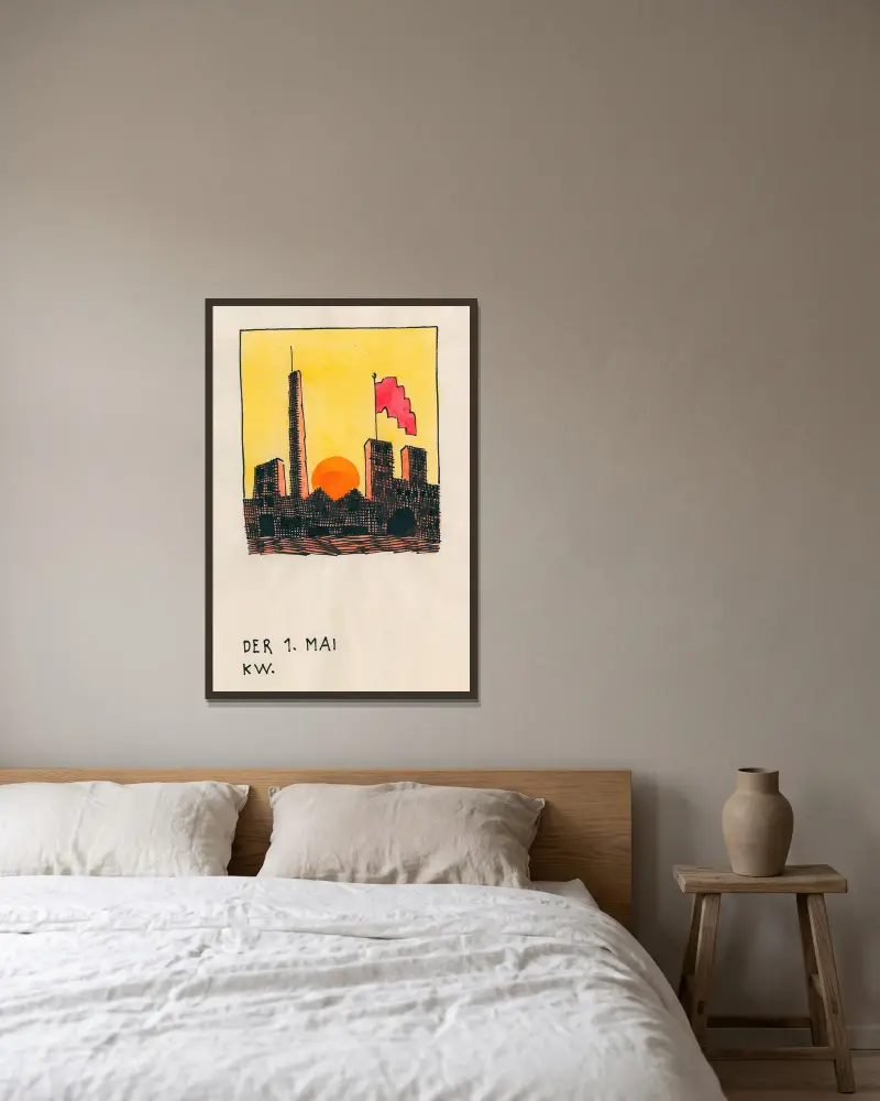 Der 1. Mai von Karl Wiener gerahmt an einer Wand