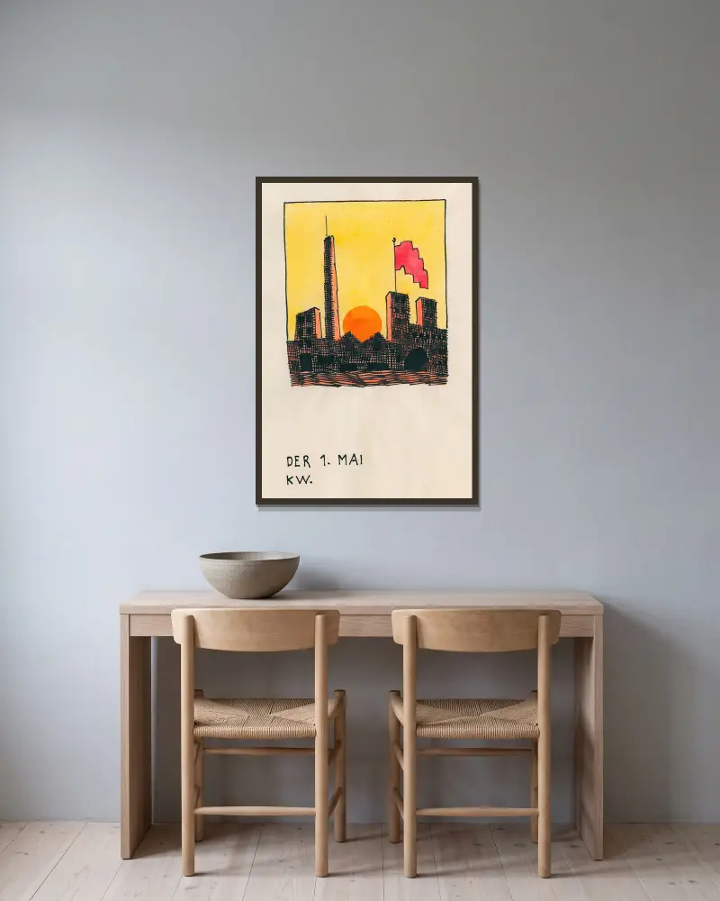 Der 1. Mai von Karl Wiener gerahmt an einer Wand