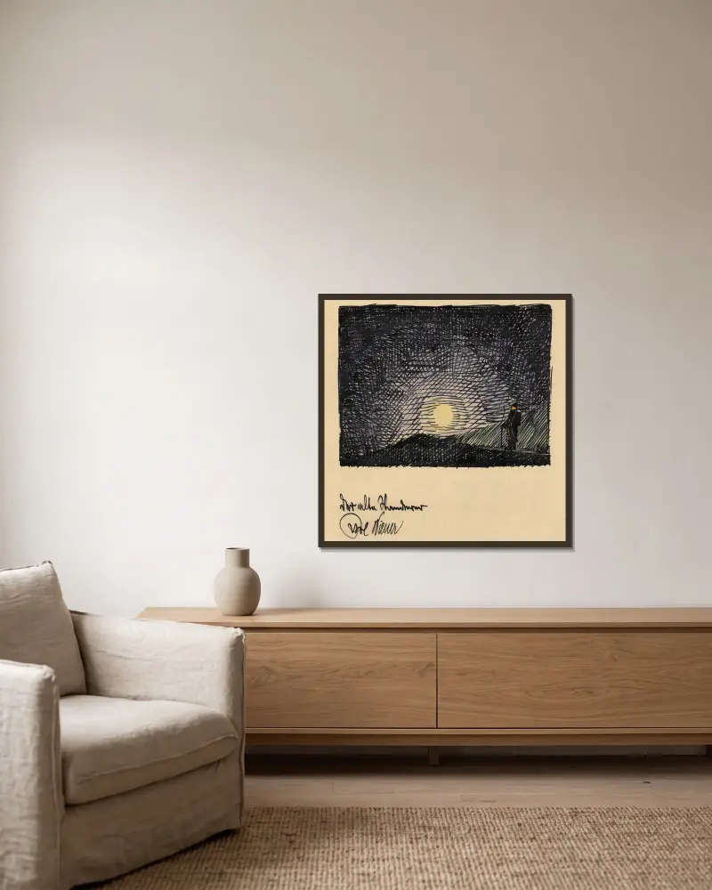 Der alte Wanderer von Karl Wiener gerahmt an einer Wand
