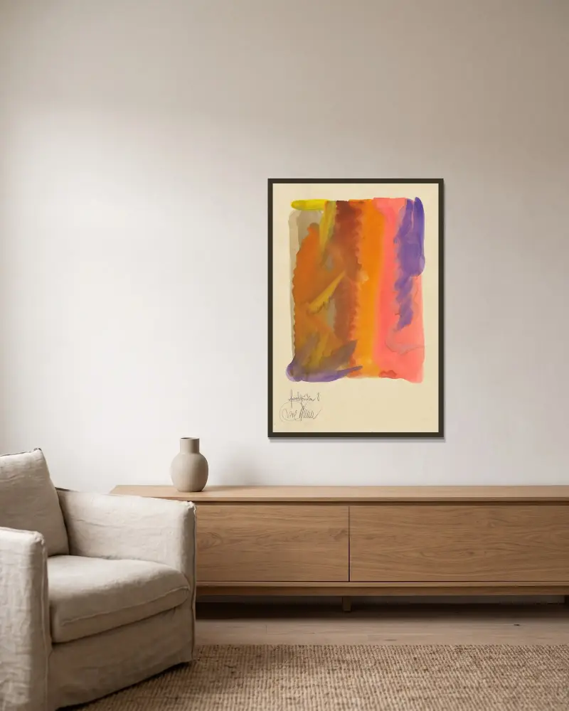 Färgstudie, 10 blad VIII av Karl Wiener inramad på en vägg