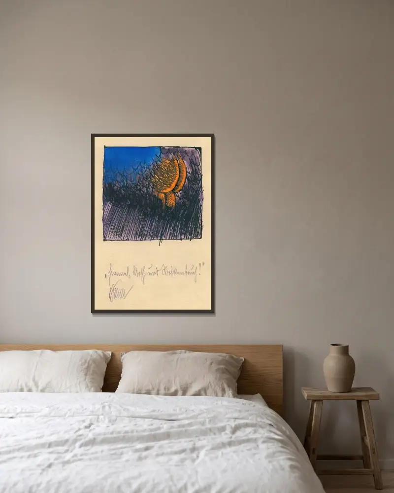 Himmel, arsle och oväder av Karl Wiener inramad på en vägg