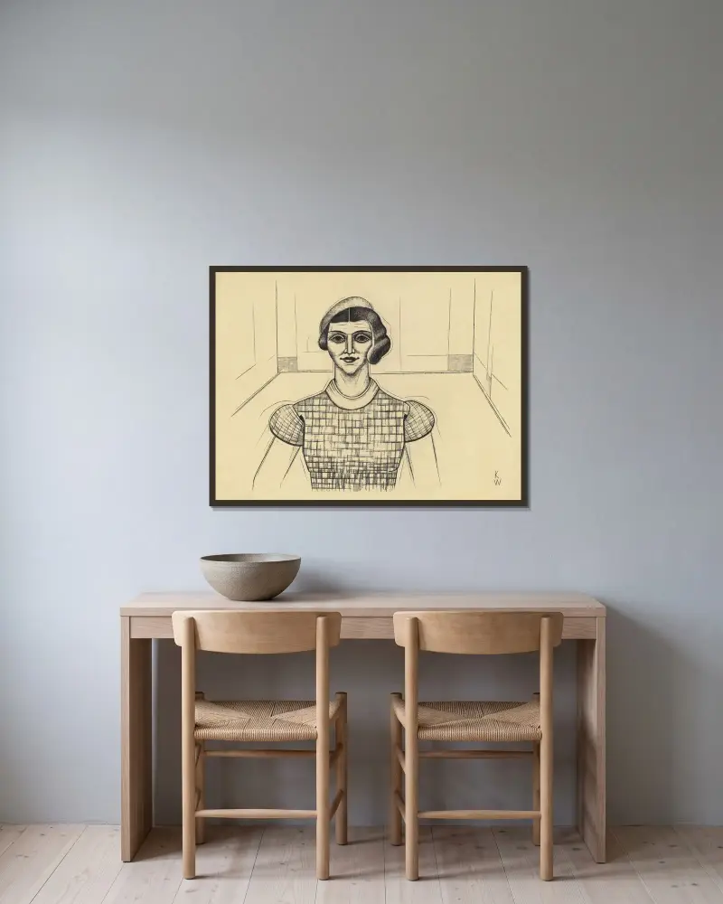 Mädchen av Karl Wiener inramad på en vägg