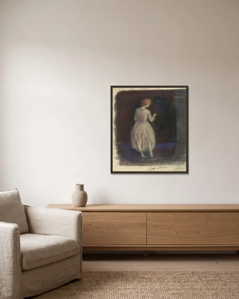 Ohne Titel (Frauenfigur) av Karl Wiener inramad på en vägg