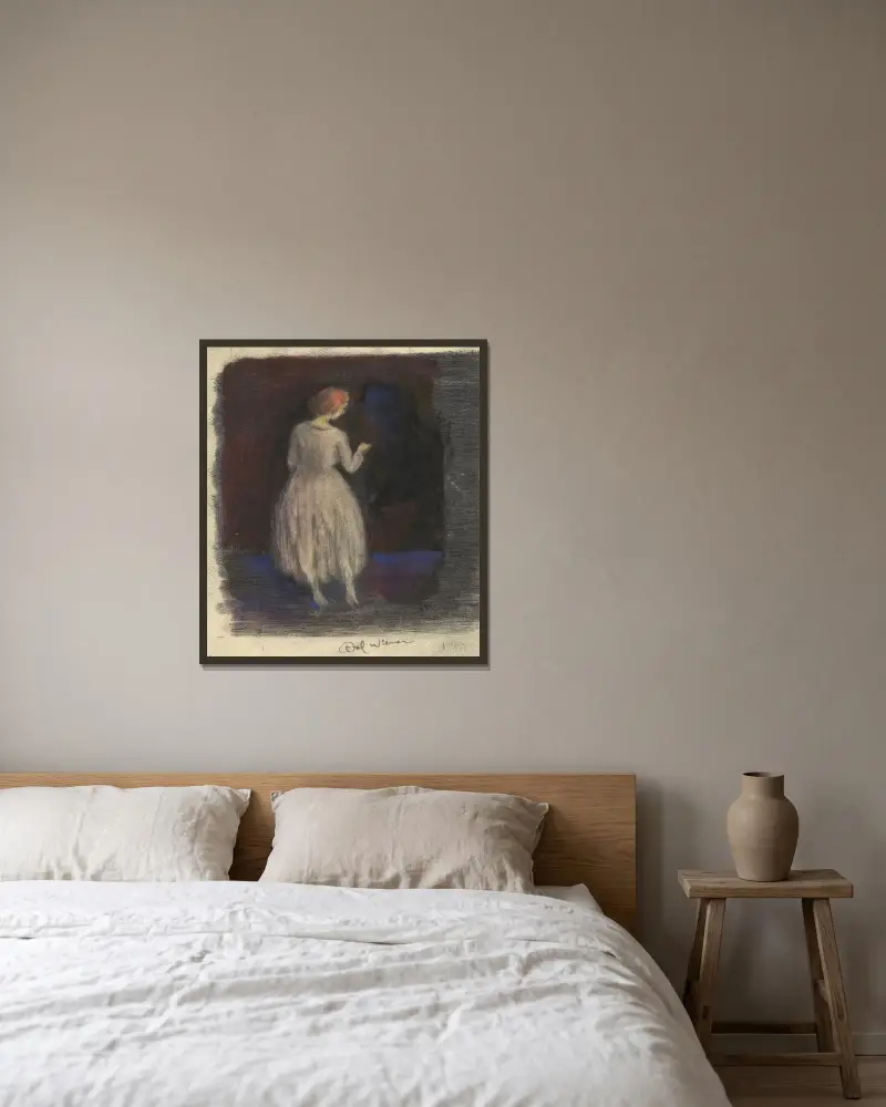 Ohne Titel (Frauenfigur) av Karl Wiener inramad på en vägg
