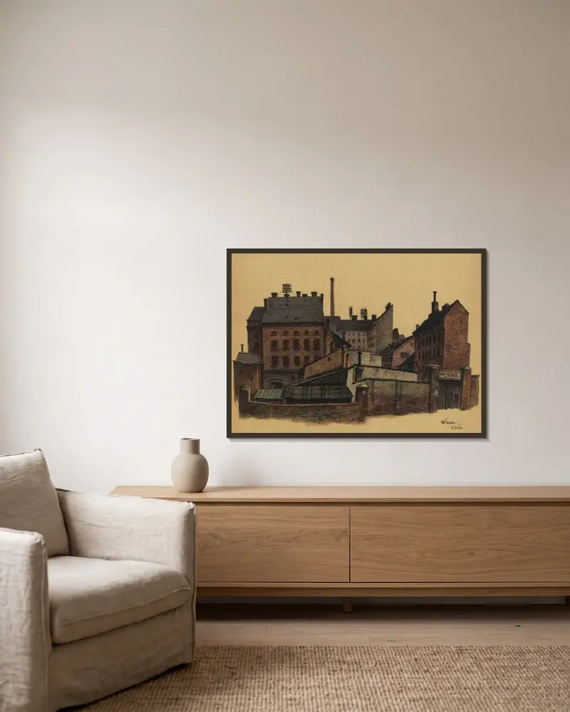 Utan titel (Stadshus, Wien) av Karl Wiener inramad på en vägg