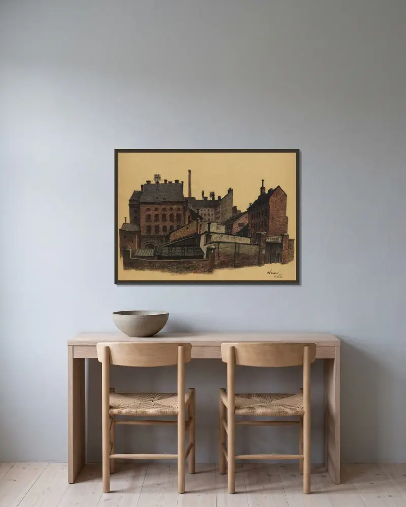 Utan titel (Stadshus, Wien) av Karl Wiener inramad på en vägg