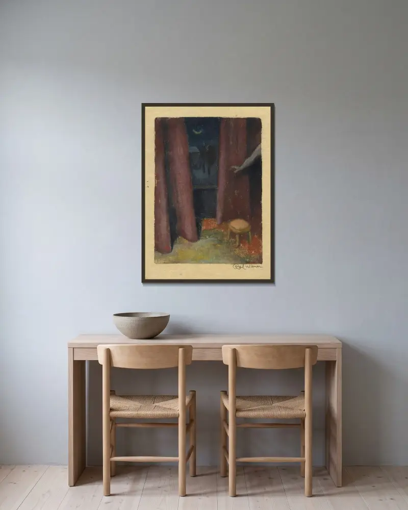 Ohne Titel av Karl Wiener inramad på en vägg
