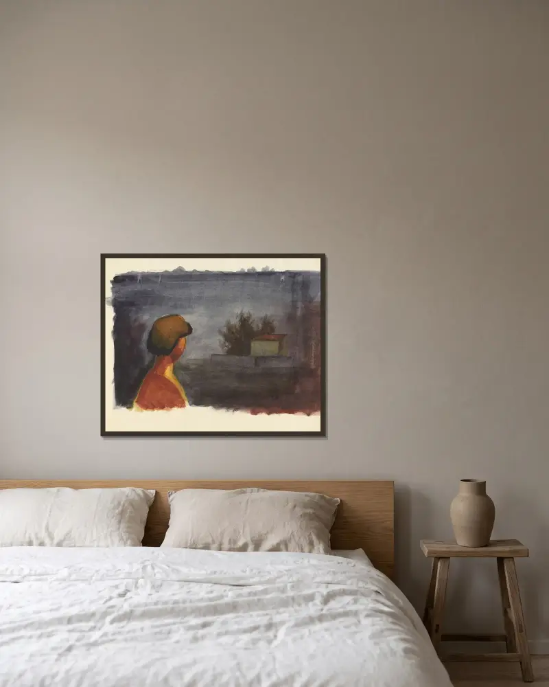 Ohne Titel av Karl Wiener inramad på en vägg