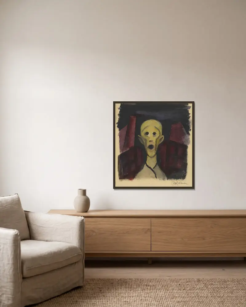 Ohne Titel av Karl Wiener inramad på en vägg